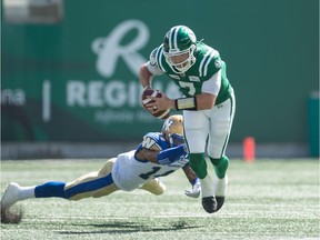 A resourceful performance by quarterback Cody Fajardo helped the Roughriders rally for a 19-17 victory over the visiting Winnipeg Blue Bombers on Sunday.