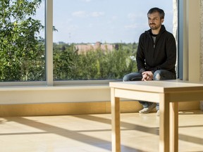 Jae Blakley, an assisted death access advocate, sits for a photograph in the Irene & Leslie DubŽ Centre for Mental Health's Reflection Room in Saskatoon, SK on Tuesday, September 3, 2019.