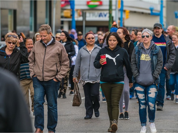  A group of supporters march throughout downtown raising awareness for FASD on Monday, Sept. 9, 2019 in Saskatoon, Sask.