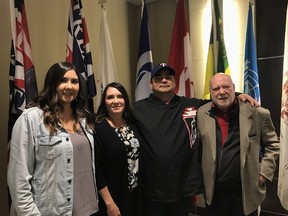 Residential school survivor Tony Stevenson with friends and family at the Office of the Treaty Commissioner's announcement of a "common vision" for reconciliation in Saskatchewan // Photo taken in Saskatoon September 12 2019 by Zak Vescera, Saskatoon StarPhoenix