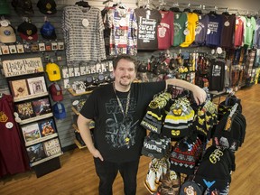 'Eben Doherty (Regional Manager) of Novelty Supply Co. at the store in the Centre Mall in Saskatoon, SK on Wednesday, September 18, 2019.