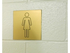 A women's public washroom