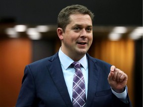 FILE PHOTO: Conservative leader Andrew Scheer speaks during Question Period in the House of Commons on Parliament Hill in Ottawa, Ontario, Canada, May 29, 2019. REUTERS/Chris Wattie/File Photo