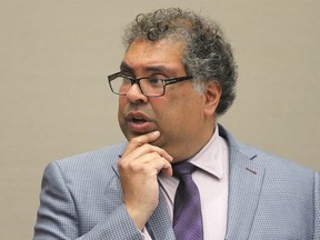 Calgary Mayor Naheed Nenshi gestures during debate at City Council Tuesday, July 30, 2019. Jim Wells/Postmedia
