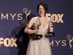 71st Emmy Awards (2019) Press Room held at the Microsoft Theatre in Los Angeles, California.  Featuring: Phoebe Waller-Bridge, Emmy Winner for Outstanding Lead Actress in a Comedy Series, Outstanding Writing for a Comedy Series, Outstanding Comedy Series, all for 'Fleabag' Where: Los Angeles, California, United States When: 22 Sep 2019 Credit: Adriana M. Barraza/WENN.com ORG XMIT: wenn37066697