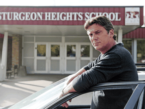 Luke Fevin outside Sturgeon Heights School in St. Albert, Alberta. Fevin says he is "embarrassed and absolutely appalled" that the school has daily recitations of the Lord's Prayer.