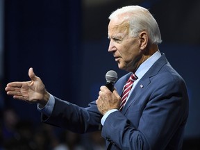 A Democratic presidential candidate, former U.S Vice President Joe Biden speaks during the 2020 Gun Safety Forum hosted by gun control activist groups Giffords and March for Our Lives at Enclave on October 2, 2019 in Las Vegas, Nevada.