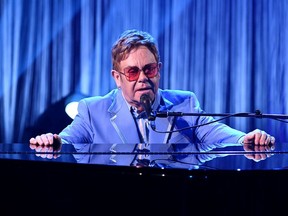 Elton John performs live on stage at iHeartRadio ICONS with Elton John: Celebrating The Launch Of Elton Johns Autobiography, "Me" at the iHeartRadio Theater Los Angeles on October 16, 2019.