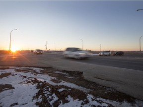 The plan for the proposed Saskatoon Freeway would connect Highway 11 with Wanuskewin Road and eliminate the current intersection between Highway 11 and Wanuskewin, at which several fatal collisions have happened. The intersection is seen here on Jan. 3, 2016.