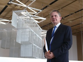 Gregory Burke, the former executive director and CEO of the Remai Modern in Saskatoon gives a tour of the art gallery in Saskatoon, Saskatchewan on Oct. 19, 2017, two days before the gallery's long-awaited official opening