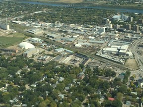 This Sept. 13, 2019 aerial photo shows the city yards located in the Central Industrial area north of downtown Saskatoon. (Phil Tank/Saskatoon StarPhoenix)