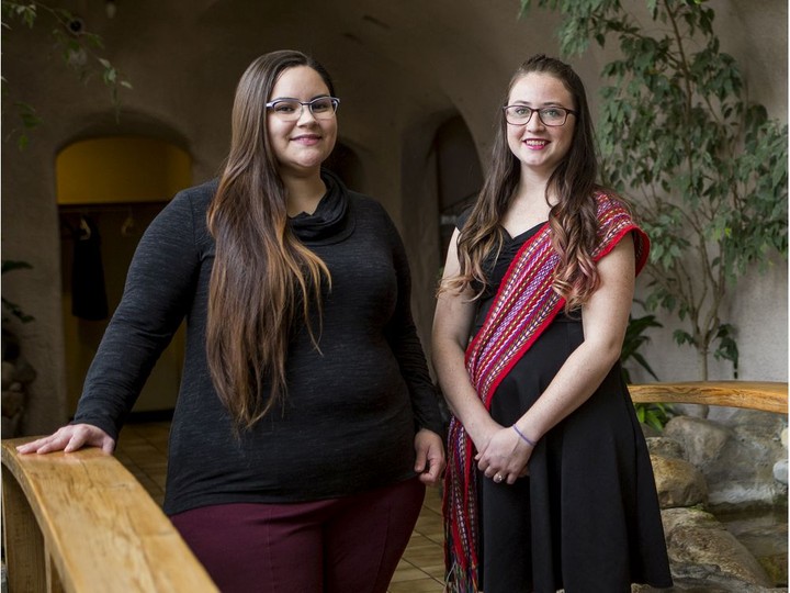  Christine Theoret, left, and Keara Laverty were part of the the first graduating class of the Dumont Technical Institute’s Indigenous Birth Workers program.