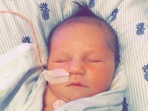 Aly Jenkins, a 30-year-old member of Sherry Anderson's Saskatchewan curling team, died from rare complications during the birth of her third child, Sydney (pictured), on Oct. 20, 2019. (Facebook photo)