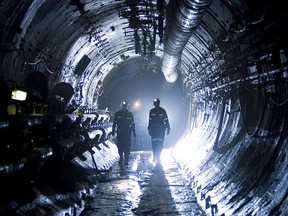 Local Input~ Cigar Lake. Uranium mine. Underground tunnels at Cigar Lake are reinforced with concrete to ensure a safe working environment. Cameco handout photo. ORG XMIT: POS2012110113070284