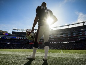 Stephen Gostkowski of the New England Patriots looks on during a game against the New York Jets at Gillette Stadium on September 22, 2019 in Foxborough, Mass. (Billie Weiss/Getty Images)