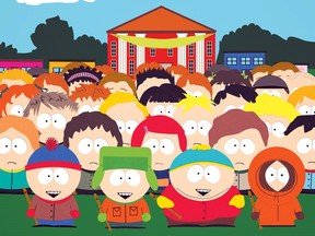 A scene from "South Park," an animated show on Comedy Central.