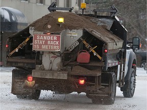 A sanding truck was out on Saskatoon streets