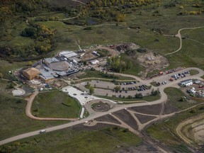 An aerial photo of the Wanuskewin Heritage Park visitor centre taken on Sept. 13, 2019. The park and the province recently signed a deal on access to land purchased for the Saskatoon Freeway project. (Saskatoon StarPhoenix/Liam Richards)