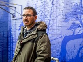 AIDS Saskatoon director Jason Mercredi outside the organization's future safe consumption site. (Saskatoon StarPhoenix/Matt Smith)