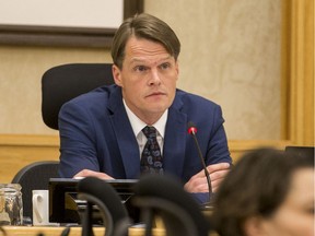 Mayor Charlie Clark listens to a presentation in city council chamber during 2020-2021 budget talks at city hall in Saskatoon, SK on Monday, November 25, 2019.