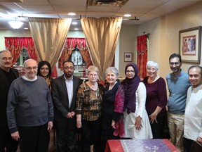 The Christian and Muslim Conversation Group: (L-R) Art Battiste, Bernard de Margerie, Asma Ahsan, Irfan Mir, Carol Pek, Angeline Battiste, Margot Taylor, Abdullah Patel and Fachrizal Halim.