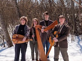 Willoughby Widdershins plays seasonal folk music with a variety of instruments at Emmanuel Anglican Church Dec. 27.