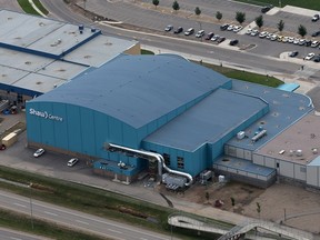 The Shaw Centre aquatic facility is seen in this aerial photo taken on Wednesday, Aug. 20, 2014.