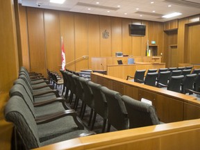 Courtroom 8, the jury courtroom, at Saskatoon Court of Queen's Bench