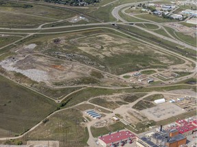 This aerial photograph taken on Friday, September 13, 2019 shows the Saskatoon landfill located west of the Queen Elizabeth Power Plant.