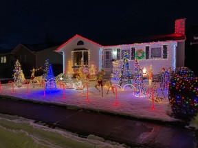 Christmas lights at 319 Cochin Crescent in Saskatoon. (Ingrid Spence/Supplied photo)