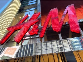 The H&M clothing store is seen in Times Square in Manhattan, New York, U.S.