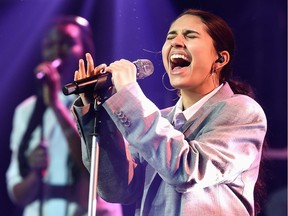 Alessia Cara performs onstage at iHeartRadio Album Release Party at iHeartRadio Theater on November 28, 2018 in Burbank, California.