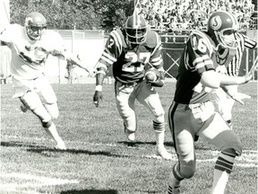 Saskatchewan Roughriders defensive back/kick returner Paul Williams during a 1977 game against the Calgary Stampeders. ROY ANTAL/Regina Leader-Post files