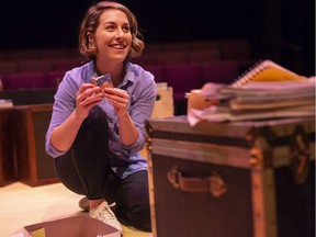 Jenna-Lee Hyde, who stars in Live Five Independent Theatre's adaptation of Every Brilliant Thing, can be seen during a media call for the performance in Saskatoon on Wednesday, Oct. 3, 2018. (David Stobbe/Live Five Independent Theatre)