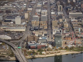 Saskatoon city hall has committed to consulting Saskatoon residents on the location of a new arena to be located downtown. This aerial photo of downtown Saskatoon was taken on Tuesday, Oct. 2, 2018.