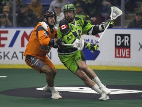 Rush forward Mark Matthews carries the ball during the team's only home game of the season thus far, a loss to New England.