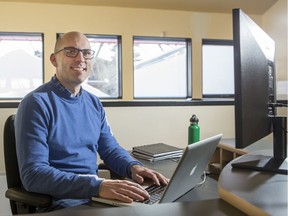 Chris Kleiter, owner of Balloonfish, a marketing agency that provides marketing solutions, at his office in Saskatoon, SK on Tuesday, January 14, 2020.