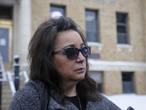 Lauren Laithwaite was in Prince Albert court on Jan. 27, 2020 for the first day of the murder trial for Tyler Vandewater, the man accused of murdering her son Chris Van Camp at the Saskatchewan Penitentiary. (Peter Lozinski / Prince Albert Daily Herald)