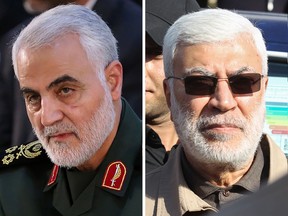 Iranian Revolutionary Guard Commander Qassem Soleimani, left, and Abu Mahdi al-Muhandis, a commander in Iraq’s Popular Mobilization Forces were killed by a U.S. airstrike on Jan. 3, 2019 in Baghdad.