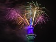 Fireworks are set off from the SkyTower during Auckland New Year's Eve celebrations on January 1, 2020 in Auckland, New Zealand. (Dave Rowland/Getty Images)
