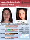 The phenotype provided to the Calgary police alongside a headshot of the woman police charged in connection to the 2017 case. From Parabon’s website.