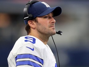 Tony Romo of the Dallas Cowboys looks on at AT&T Stadium on November 20, 2016 in Arlington. (Tom Pennington/Getty Images)