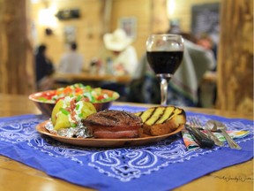 The steak supper meal at Saskatchewan's Historic Reesor Ranch is not to be missed if you're in southwestern Saskatchewan this summer. The bacon-wrapped top sirloin shown here was sourced from DeerView Meats, which buys from local ranchers.