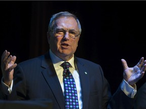 Saskatoon mayoral candidate Don Atchison speaks during the Saskatoon StarPhoenix mayoral debate at the Broadway Theatre, Tuesday, October 11, 2016.