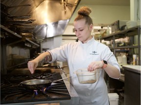 Young chef Brittany Failler demonstrates some of her skills in the kitchen of the Saskatoon Club on Jan. 30, 2020. Failler has worked at the Chefs' Gala & Showcase in Saskatoon and will be involved with this year's gala at Prairieland Park on Feb. 8, 2020.