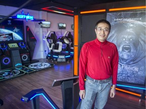 Minh Trinh, owner of HMT entertainment, in his new virtual reality experience arcade in Saskatoon, SK on Wednesday, February 12, 2020.