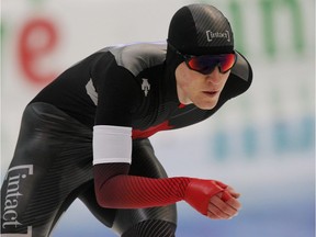 Moose Jaw speed skater Graeme Fish, shown in this file photo, set a world record in the men's 10,000 metres Friday in Salt Lake City.