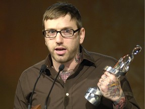 Saskatoon, SK - 033107 - Dallas Green of City and Colour wins Alternative Album of the Year at the 2007 Juno's being held in Saskatoon Saturday at TCU Place.      Richard Marjan/Saskatoon StarPhoenix