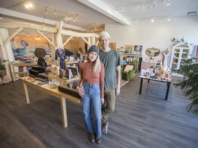 Kirby Criddle and Corey Neufeld pictured at GreatFull Goods and Practice Center, a space that offers goods to support transformational living as well as a variety of classes in yoga, meditation, astrology, Qi Gong, dance and more.