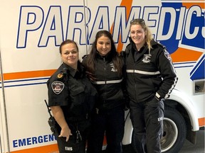 After nearly five decades, history was made on Feb. 21, 2020 by seven members of Prince Albert's Parkland Ambulance. For the first time in the organization's 45 years, on Feb. 21 both bases boasted an all-woman street crew: (first three pictured) Sherri Morrison, Brooke McInnes, Danielle Bolduc , Cory Kulcheski, Jessica Berquist, Eden Shirley and Erica Hnidek. (Photo courtesy Parkland Ambulance)